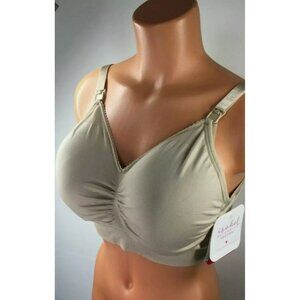 Ingrid & Isabel Nursing Bra XS Nude Seamless‎ Drop Cup Removable Pads NEW NWT